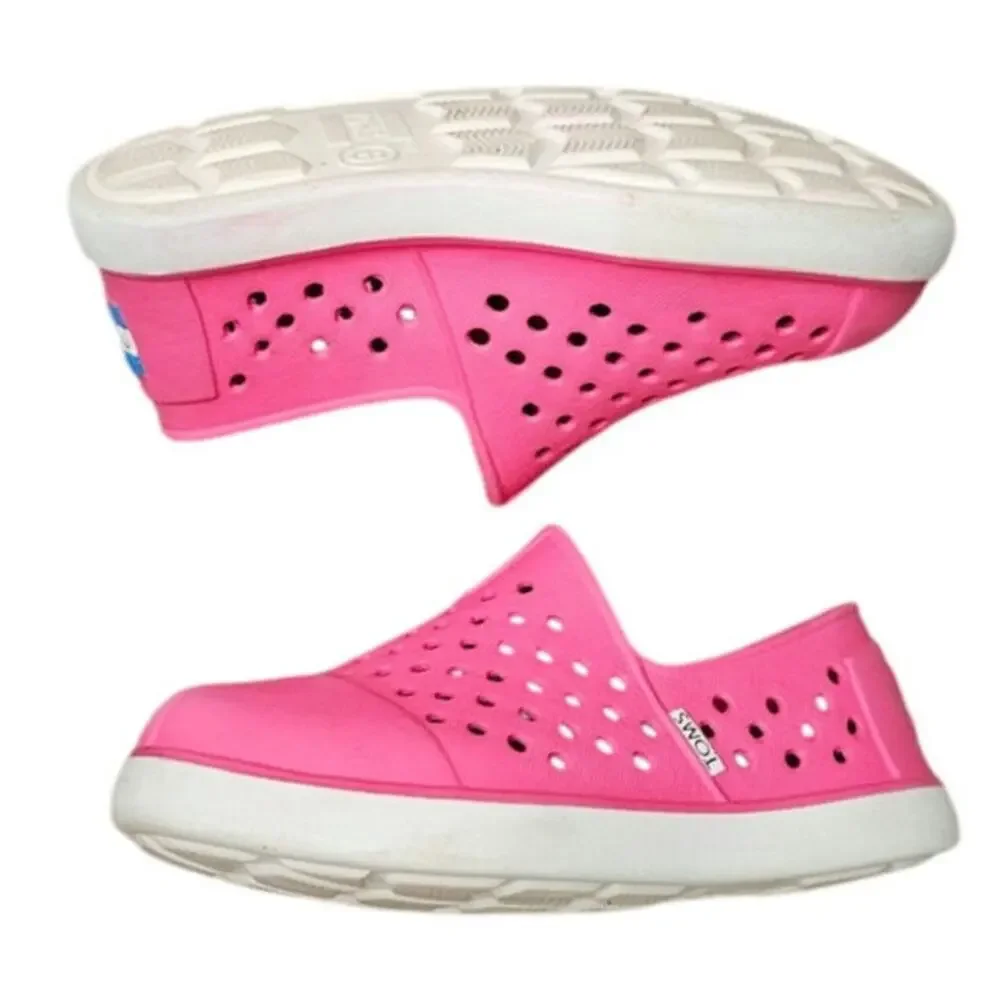 Tom's Perforated Slip-On Sneakers Pink Toddler Shoes Size 6T
